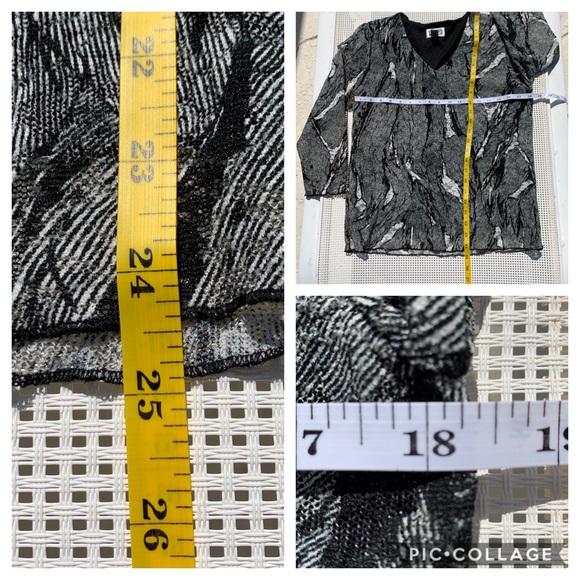 Chico’s Design Black & White Long Sleeve Blouse - Picture 8 of 8